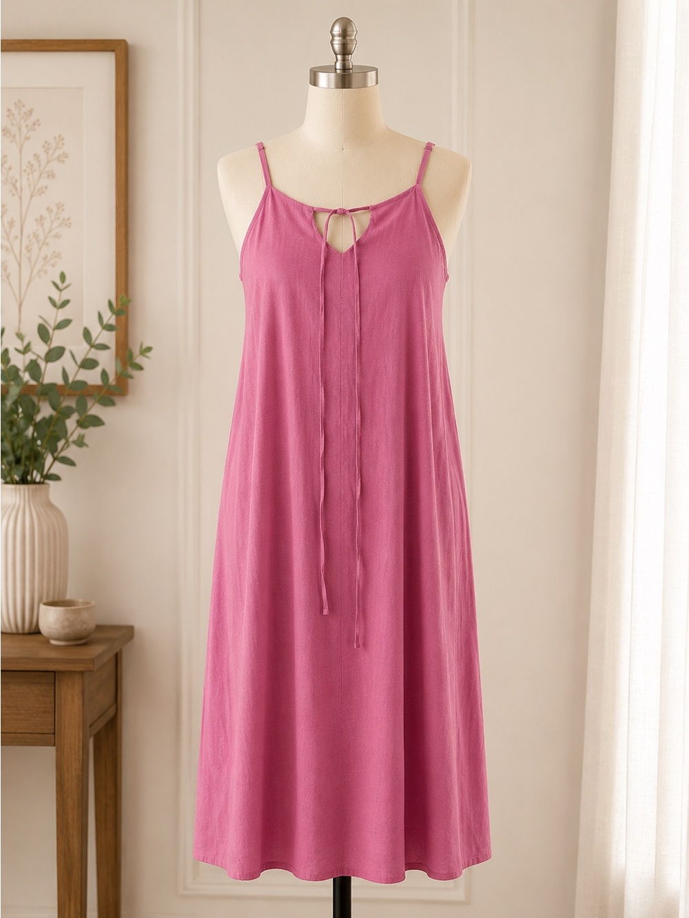 Universal Thread Pink Tie-Back Spaghetti-Strap Maxi Dress